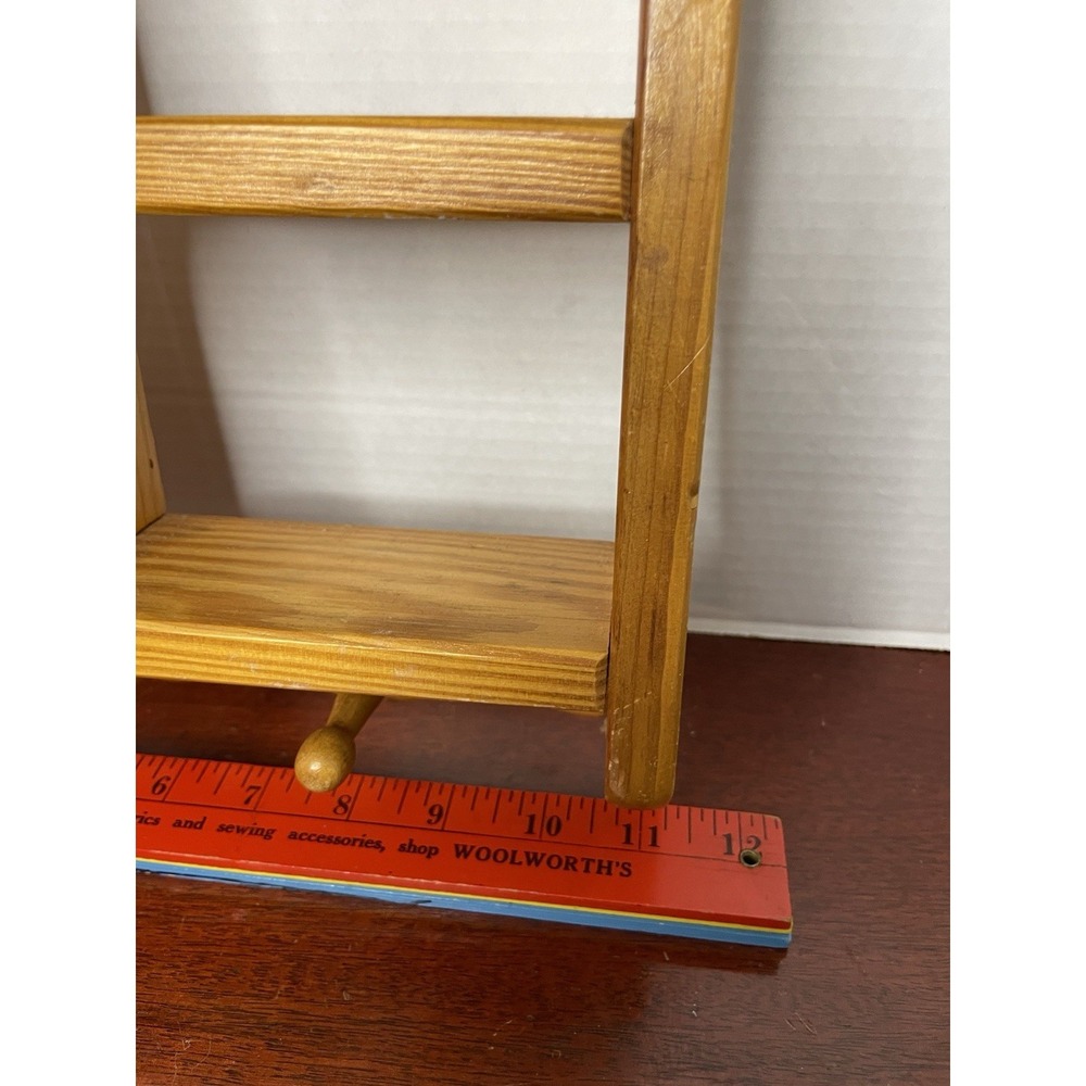 Vintage 1980s Wooden Heart Cut Out Shelf Pegged Display Curio Cottage Core - Picture 3 of 5